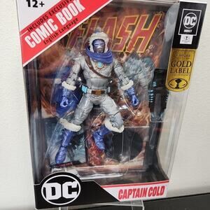 McFarlane Toys DC Captain Cold SilverVariant GOLD LABEL #1 FLASH Comics BOX DMG